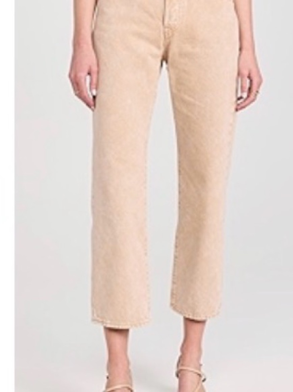 Levi's Cropped Straight Jeans in Light Beige size 28